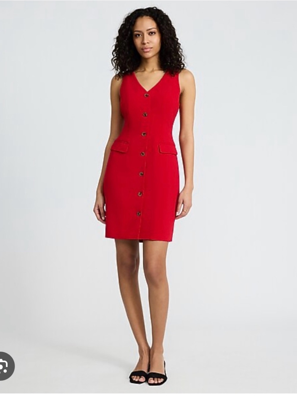 Express Editor V-neck Mini Vest Dress